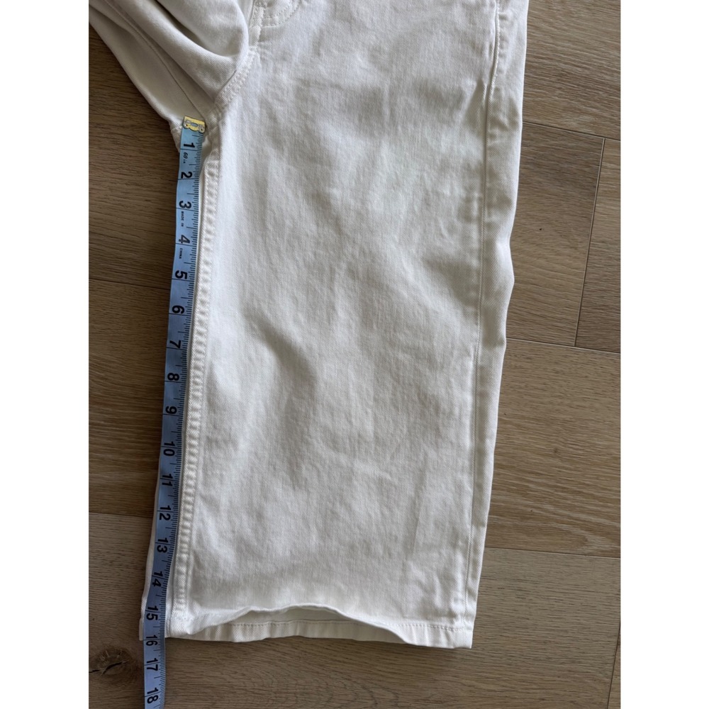 Contemporaine par Simons Organic Cotton Denim Jorts Shorts Cream White Size 0 - Picture 9 of 10